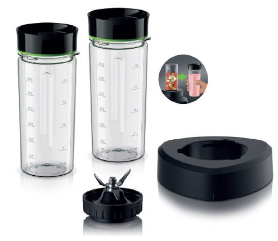 Braun set Smoothie2Go frullatore PowerBlend 9 TriForce JB901AN JB9040 JB9041