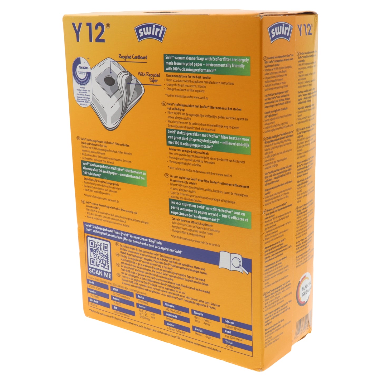 Kit 4 sacchi Y12 in microfibra per aspirapolvere H.Koenig S AXO700 AXO720 Henry