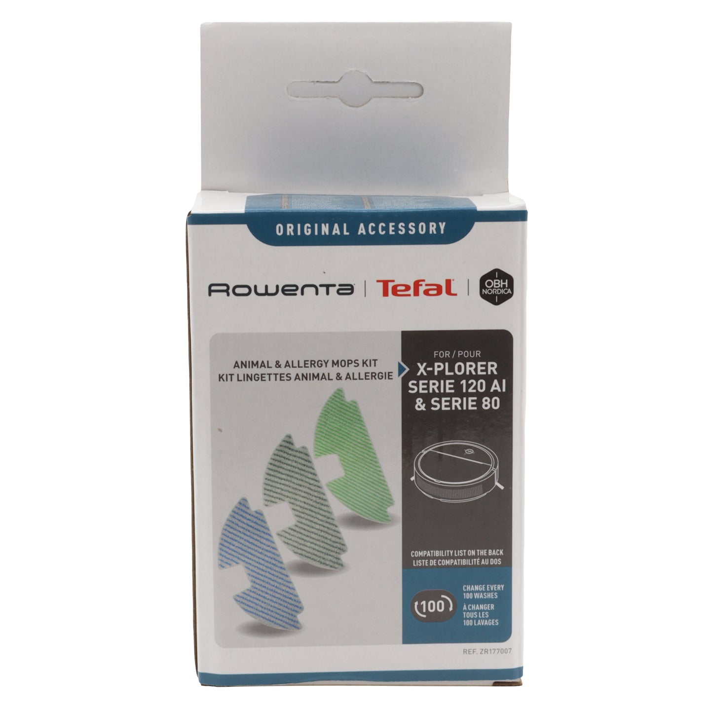 Rowenta kit panni microfibra aspirapolvere Robot Xplorer Serie 80 120 RR7765
