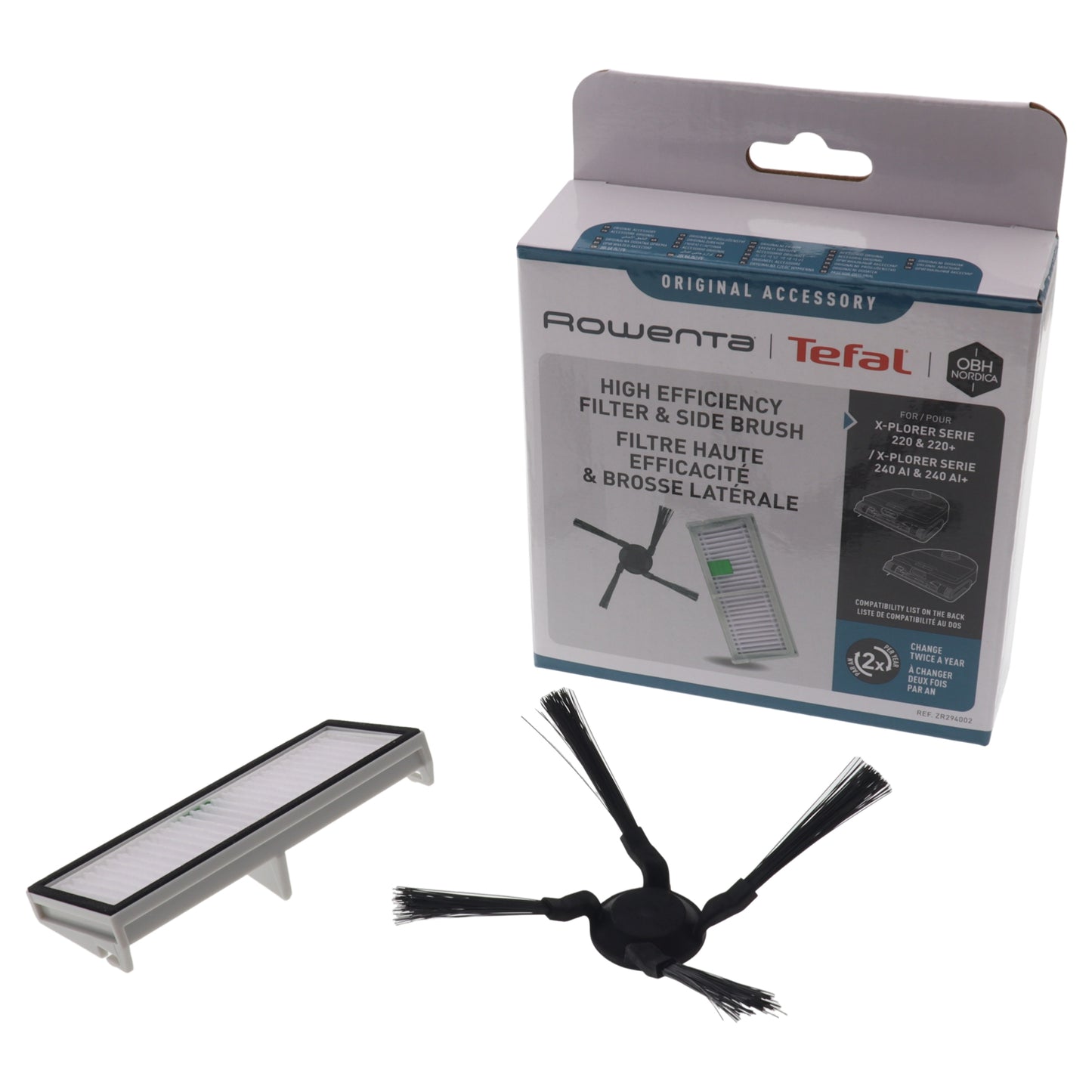 Rowenta kit filtro spazzola laterale robot aspirapolvere XPlorer 220 240 AI RR9465 RR9695
